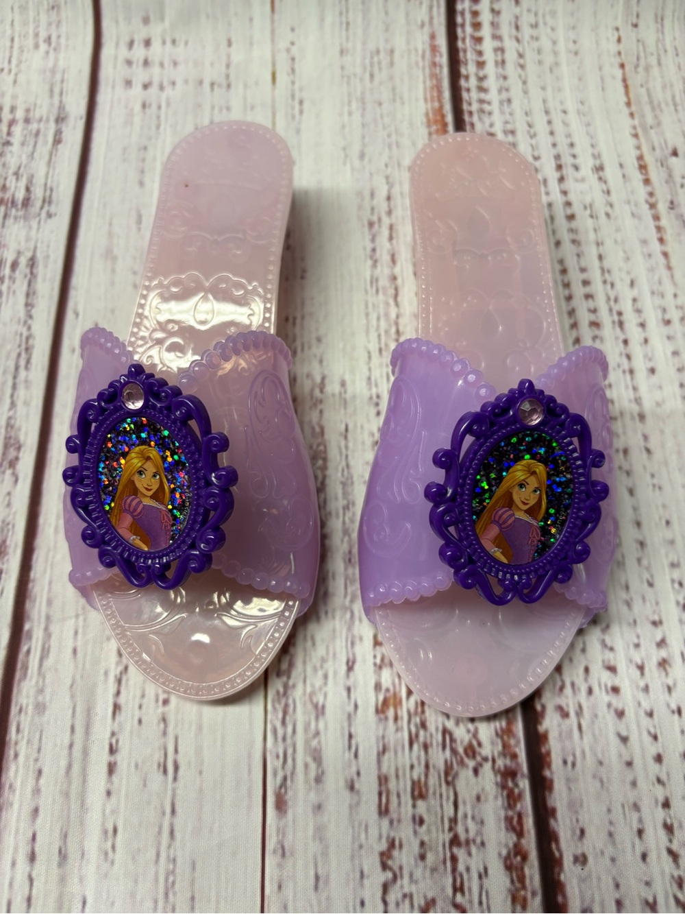 Girls Purple Princess Slide Sandals
